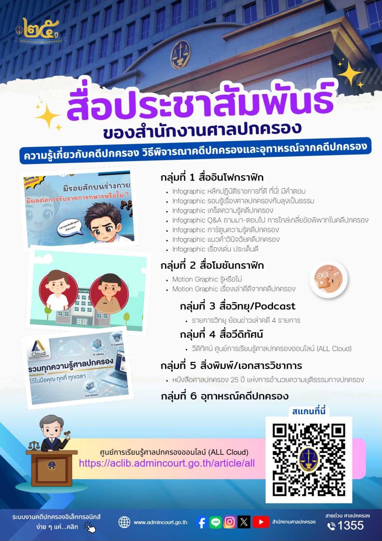 ศาลปกครองเปิดคลังความรู้กฎหมายออนไลน์ เรียนรู้ง่ายๆ ได้ทุกที่ทุกเวลา ผ่าน "ALL Cloud"